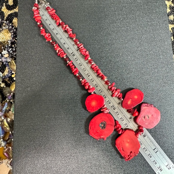 Hand-Crafted Natural Red Coral Beaded Necklace - Picture 5 of 5